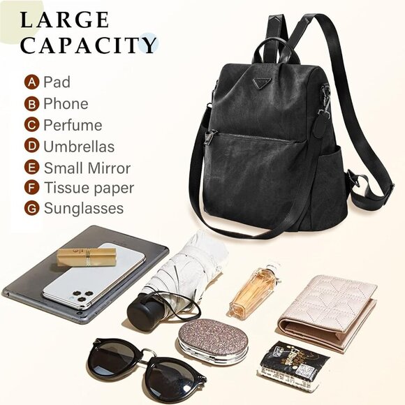 Women Backpack Purse Anti-Theft Vegan Leather Small Casual Daypack Shoulder Mini - Picture 5 of 9